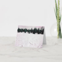 Winterlandschap met larven in de sneeuw