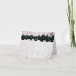 Winterlandschap met larven in de sneeuw kaart