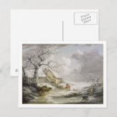 Winterlandschap met Mannen die een oude vrouw ontr Briefkaart (Voorkant / Achterkant)