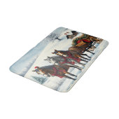 Winterlandschap met paarden en hut badmat (Gekanteld)