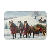 Winterlandschap met paarden en hut badmat (Voorkant)