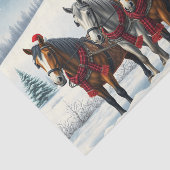 Winterlandschap met paarden en hut tissuepapier (Detail)