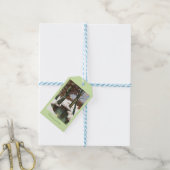 Winterlandschap met rijdende maan cadeaulabel (Met Touw)