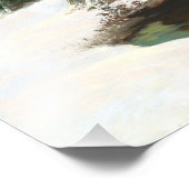 Winterlandschap met rijdende maan foto afdruk (Hoek)