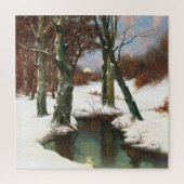 Winterlandschap met rijdende maan legpuzzel (Verticaal)