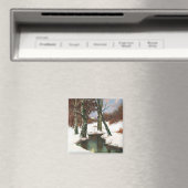 Winterlandschap met rijdende maan magneet (Insitu (Vaatwasser))