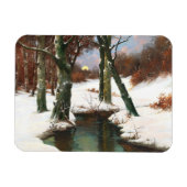 Winterlandschap met rijdende maan magneet (Horizontaal)