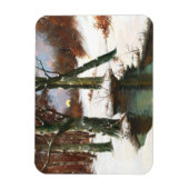 Winterlandschap met rijdende maan magneet (Verticaal)