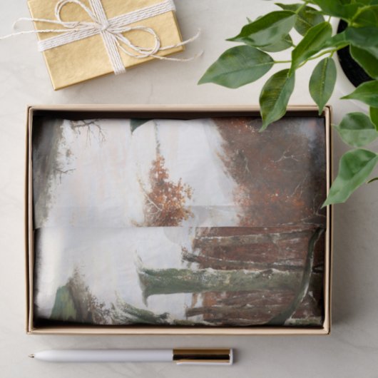 Winterlandschap met rijdende maan tissuepapier (Geschenk)