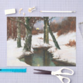 Winterlandschap met rijdende maan tissuepapier (Craft)