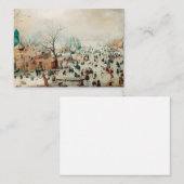 Winterlandschap met schaatsers notitiekaartje (Voorkant / Achterkant)