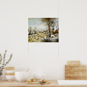 Winterlandschap met schaatsers poster (Keuken)