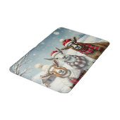 Winterlandschap met schapen en hutten badmat (Gekanteld)