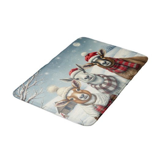 Winterlandschap met schapen en hutten badmat (Gekanteld)