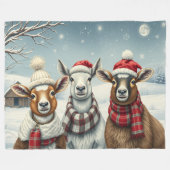 Winterlandschap met schapen en hutten fleece deken (Voorkant (Horizontaal))