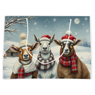 Winterlandschap met schapen en hutten groot cadeauzakje