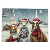 Winterlandschap met schapen en hutten groot cadeauzakje (Achterkant)