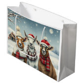 Winterlandschap met schapen en hutten groot cadeauzakje (Voorkant Gekanteld)