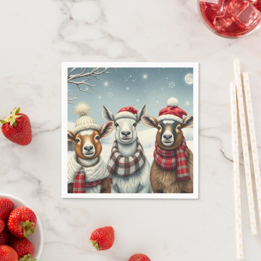 Winterlandschap met schapen en hutten servet (Insitu)