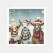 Winterlandschap met schapen en hutten servet (Voorkant)