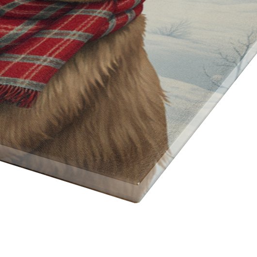 Winterlandschap met schapen en hutten snijplank (Hoek)