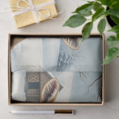 Winterlandschap met schapen en hutten tissuepapier (Geschenk)