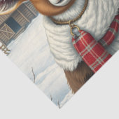 Winterlandschap met schapen en hutten tissuepapier (Detail)