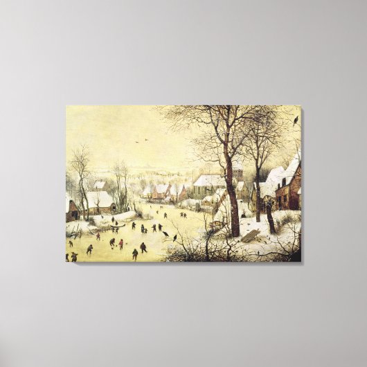 Winterlandschap met Skaters Canvas Afdruk (Voorkant)