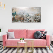 Winterlandschap met Skaters door Hendrick Avercamp Canvas Afdruk (Insitu (Woonkamer))