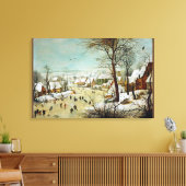 Winterlandschap met skaters en vogelvangers canvas afdruk (Insitu (Woonkamer))