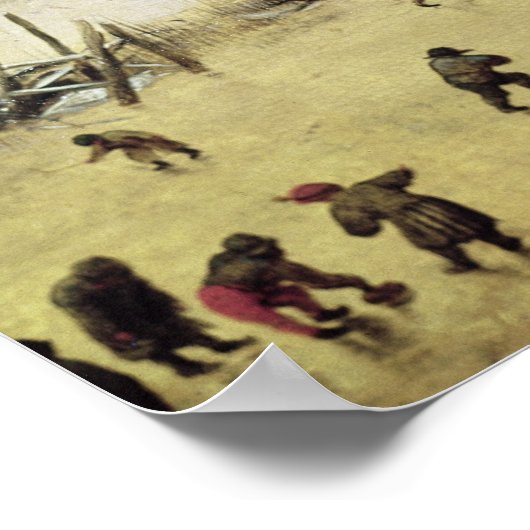 Winterlandschap met Skaters Poster (Hoek)