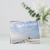 Winterlandschap met sneeuw en windmolen in Nederla Briefkaart (Staand voorkant)
