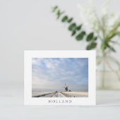 Winterlandschap met sneeuw en windmolen in Nederla Briefkaart (Staand voorkant)