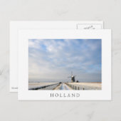 Winterlandschap met sneeuw en windmolen in Nederla Briefkaart (Voorkant / Achterkant)