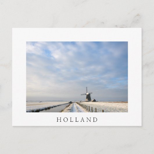 Winterlandschap met sneeuw en windmolen in Nederla Briefkaart (Voorkant)