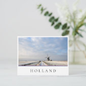 Winterlandschap met sneeuw en windmolen in Nederla Briefkaart (Staand voorkant)