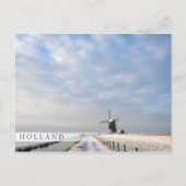 Winterlandschap met sneeuw en windmolen in Nederla Briefkaart (Voorkant)