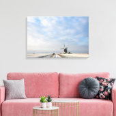 Winterlandschap met sneeuw en windmolen in Nederla Canvas Afdruk (Insitu (Woonkamer))