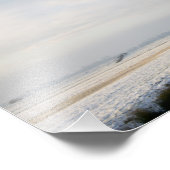 Winterlandschap met sneeuw en windmolen in Nederla Foto Afdruk (Hoek)