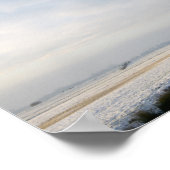 Winterlandschap met sneeuw en windmolen in Nederla Poster (Hoek)