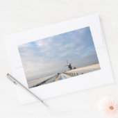 Winterlandschap met sneeuw en windmolen in Nederla Rechthoekige Sticker (Envelop)