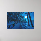 Winterlandschap met sneeuwbedekking met dennenbos canvas afdruk (Voorkant)
