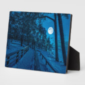 Winterlandschap met sneeuwbedekking met dennenbos fotoplaat (Zijkant)