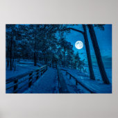 Winterlandschap met sneeuwbedekking met dennenbos poster (Voorkant)
