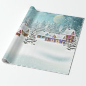 winterlandschap met sneeuwdekhuizen cadeaupapier (Uitgerold)