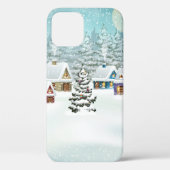 winterlandschap met sneeuwdekhuizen Case-Mate iPhone case (Achterkant)