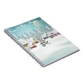 winterlandschap met sneeuwdekhuizen notitieboek (Rechterzijde)