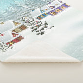 winterlandschap met sneeuwdekhuizen  sherpa deken (3/4)