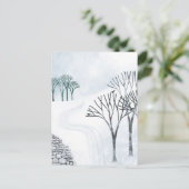 Winterlandschap met sneeuwkunst briefkaart (Staand voorkant)