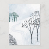Winterlandschap met sneeuwkunst briefkaart (Voorkant)